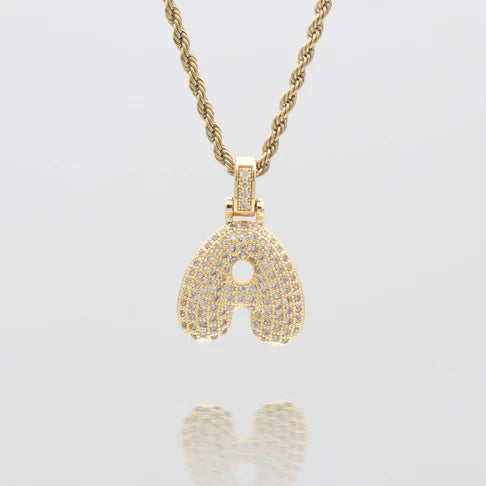 LI BUBBLE LETTER NECKLACE (GOLD)