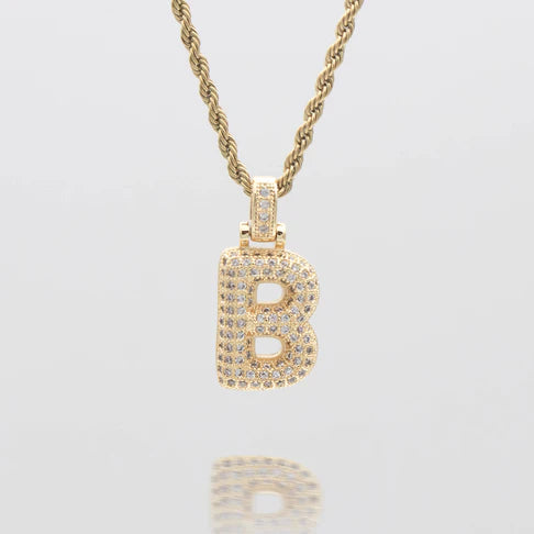 LI BUBBLE LETTER NECKLACE (GOLD)