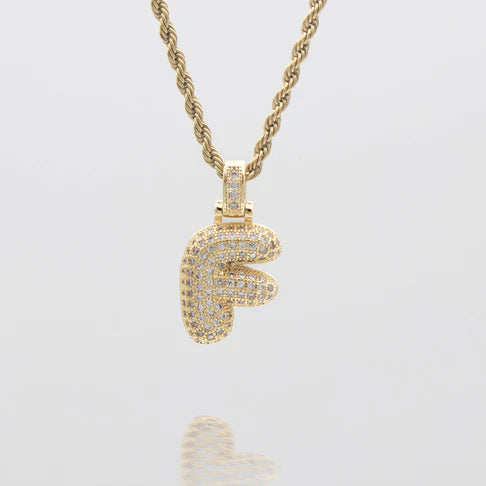 LI BUBBLE LETTER NECKLACE (GOLD)