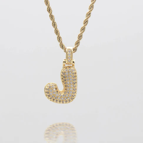 LI BUBBLE LETTER NECKLACE (GOLD)