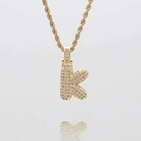 LI BUBBLE LETTER NECKLACE (GOLD)