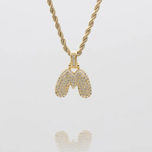 LI BUBBLE LETTER NECKLACE (GOLD)