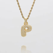 LI BUBBLE LETTER NECKLACE (GOLD)