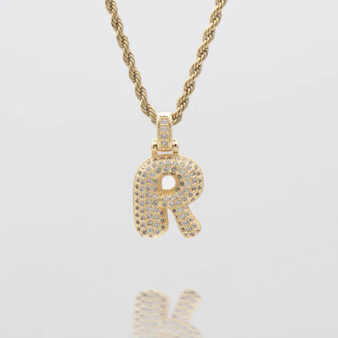 LI BUBBLE LETTER NECKLACE (GOLD)