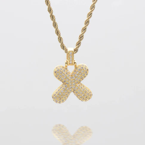 LI BUBBLE LETTER NECKLACE (GOLD)