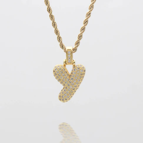 LI BUBBLE LETTER NECKLACE (GOLD)